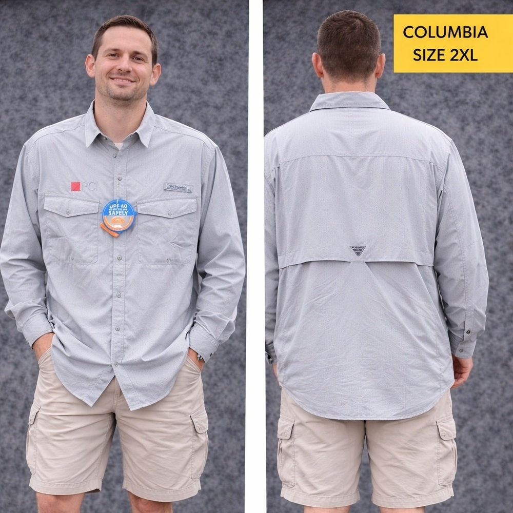 Columbia Gray Mesh Sportswear 2XL